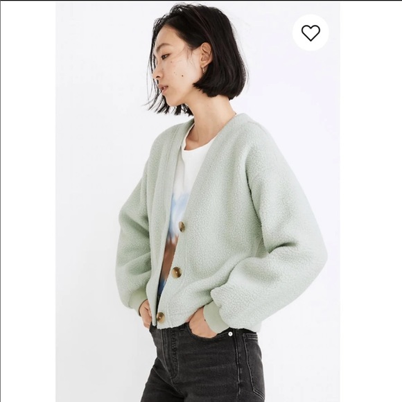 Madewell Sweaters - Madewell (Re)sourced Faux Shearling Crop Cardigan